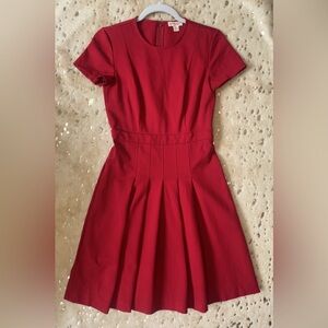 Brooks Brothers Red Pleated Dress XS
